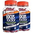 Focus Factor Nootropic Gummies, Memory Supplement for Brain, Phosphatidylserine, Bacopa, Huperzine A, 60 Count, Pack of 2