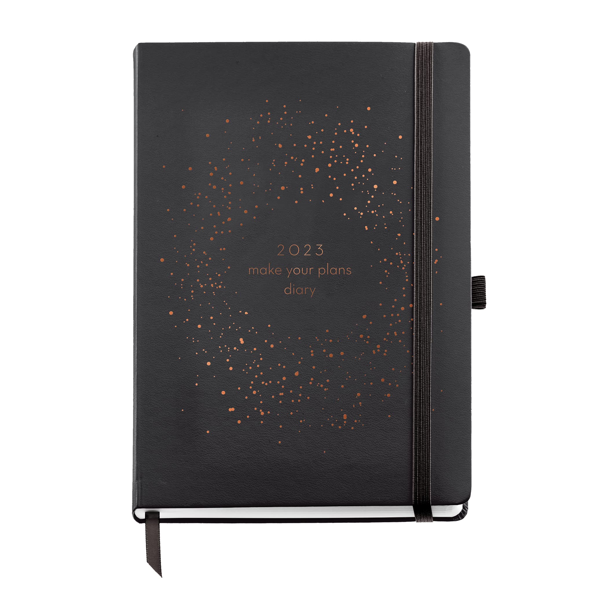 Miquelrius - 2023 Year Planner - Week to View - Plus Size 155 x 213mm (Approx A5) - Hard Cover - Sewn Binding - Catalan, English & Portuguese - Milky Way