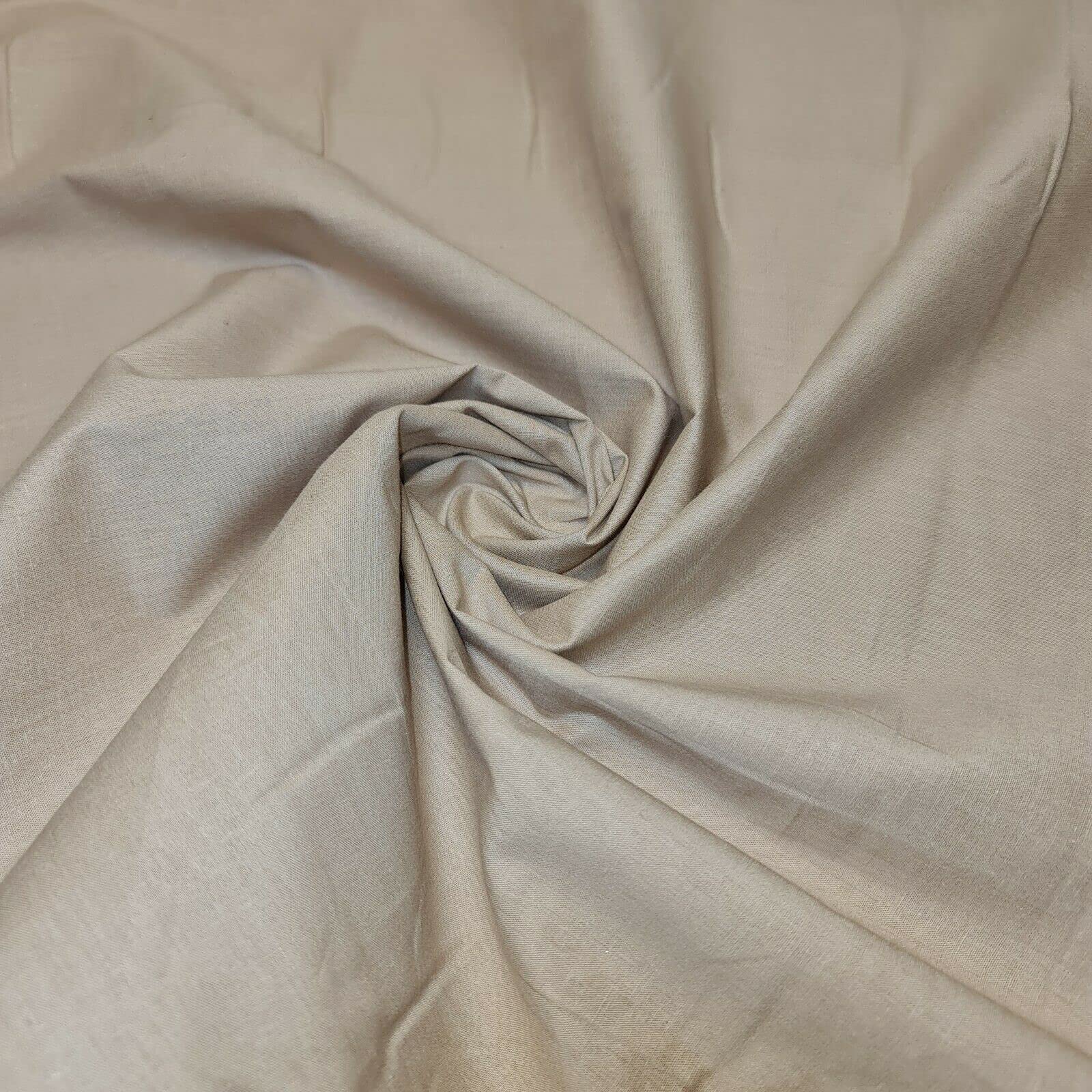 TEXTILE STATION Plain 100% Cotton Fabric Quilting Dress Making Fabric 112cm (44") Wide (Nude, 2 Meter)