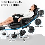 Blisswood Executive Office Chair with Footrest Ergonomic 360° Swivel Black view 4