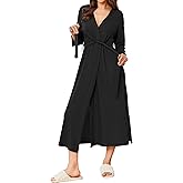 Ekouaer Women's Robe Long Waffle Knit Bathrobe Lightweight Soft Kimono Robes Loungewear S-XXL
