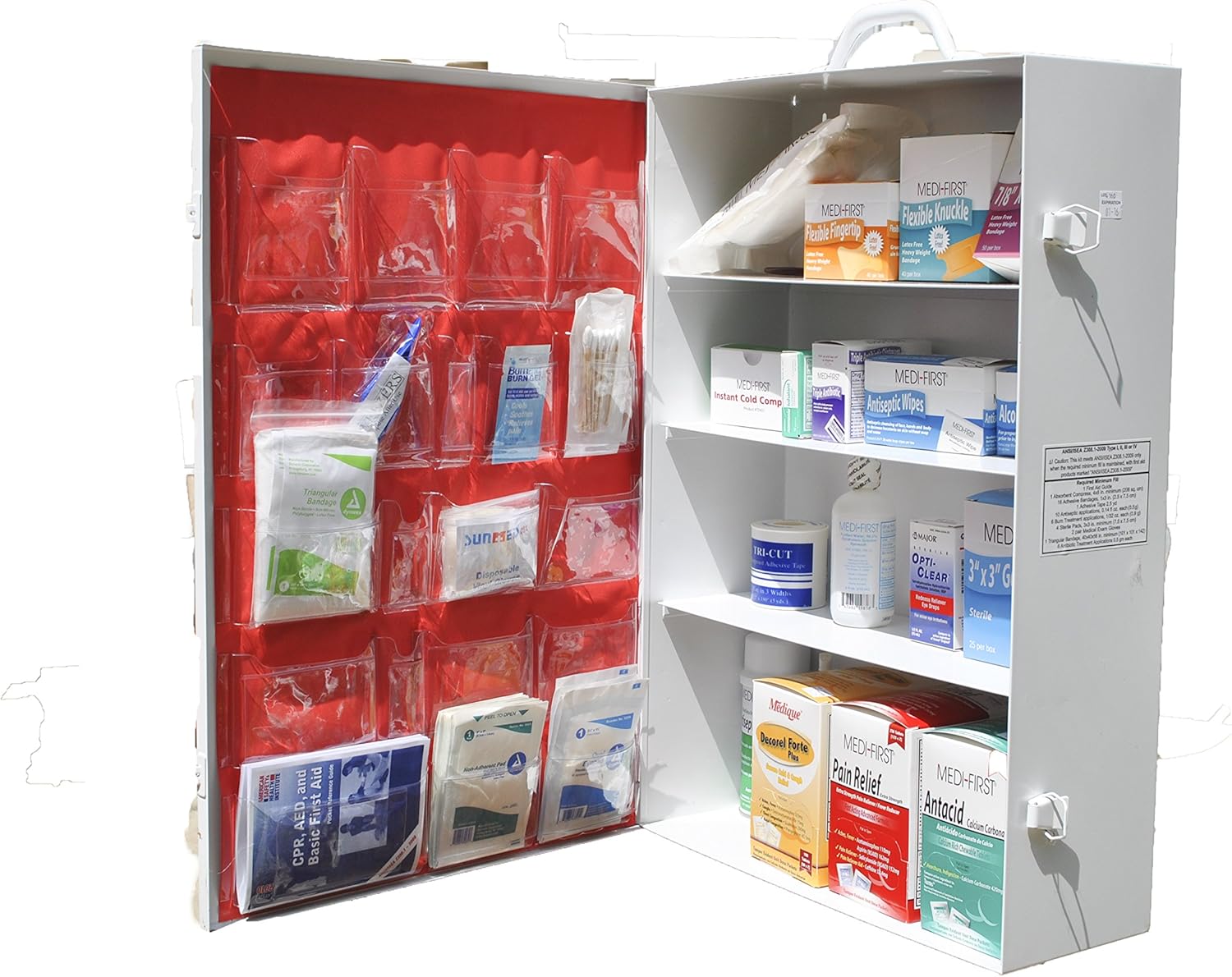 Medique 745M1, 3-Shelf Industrial First Aid Cabinet, Filled - First Aid Kits - 