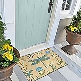 Liora Manne ESENCIA Indoor/Outdoor Power Loomed Latex Back Non Slip Mat - Transitional Garden Floral Decorative (Floral Drago