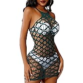 himifuns Women Swimsuit Fishnet Swim Cover Up Fishnet Beach Dress Bikini Beachwear Coverups