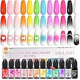SAVILAND Airbrush Gel Nail Polish Hema-Free: Dilution-Free 12 Vitality Colors Airbrush for Nails Set Non-Acetone with Fine Mist Nail for Spray French & Ombre Nail Polish Nail Art Design Salon Kit