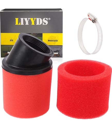 Universal Doppelschaum-Luftfilter Rot – 48-50 Mm, Für 50cc–250cc ATV, Quad, Roller, Moped
