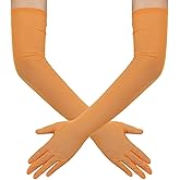 Hazhlko Women's Long Stretchy Mesh Tulle Sheer Gloves Costume Wedding Opera Halloween Party 1920's Dance Gloves