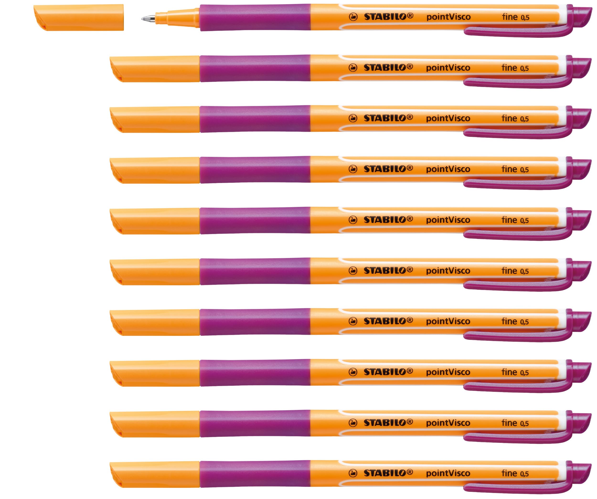 STABILO Gel Rollerball pointVisco Box of 10 Lilac