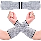 YALOJE 2PCS Arm Guards Cut Resistant Sleeves, Breathable Arm Protectors for Thin Skin, Reusable Protective Arm Sleeves for Gardening, Dog Biting, Working - Grey, 21cm