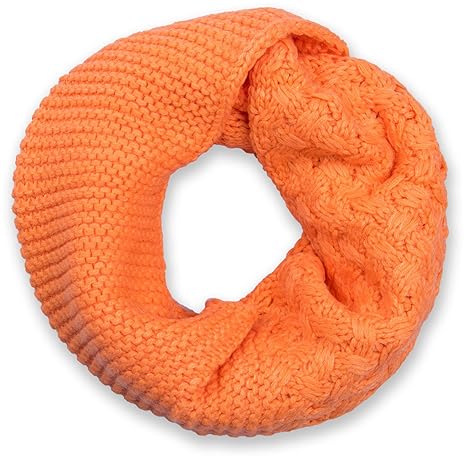 styleBREAKER Strick Loop Schal mit Mustermix, Uni Feinstrick Schlauchschal, Winter Strickschal, Unisex 01018153