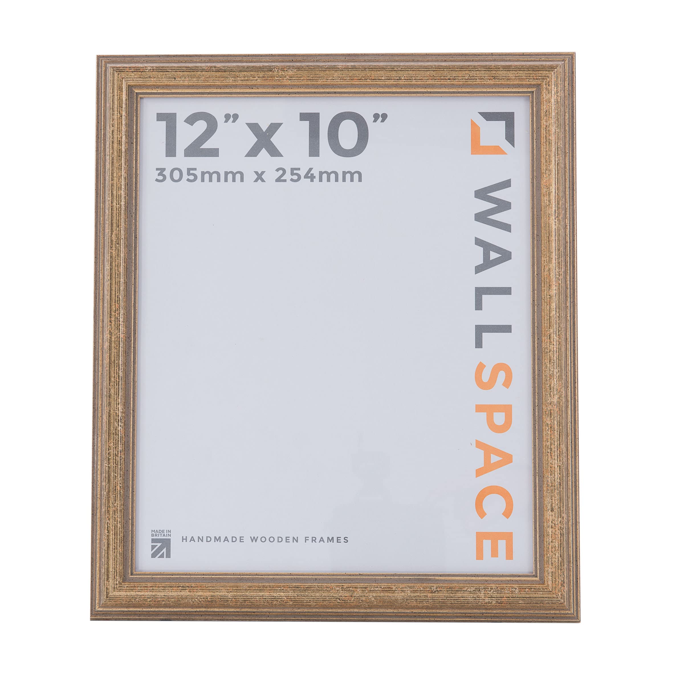 Wall Space Antique 12x10 Gold Picture Frame | Gold 10x12 Photo Frame | 12 x 10 inch | 305x254mm | 30.5x25.4cm | Solid Wood Wooden with Real Glass | Handmade in UK — image 1