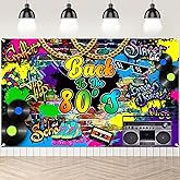 Lecheme 80s Party Decorations Back to The 80's Backdrop 6x3.6 ft Hip Hop Throwback Retro 1980s Banner Graffiti 80s Photography Background