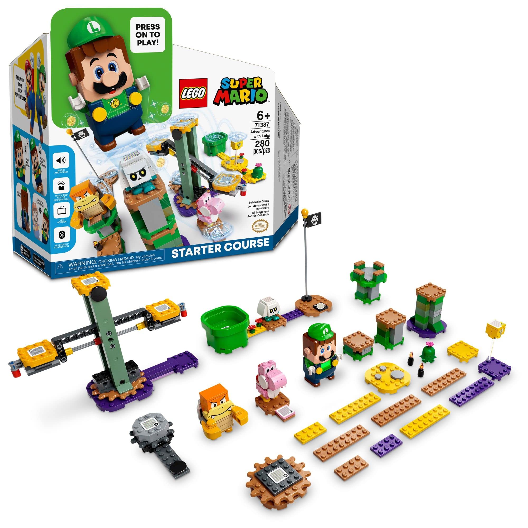 LEGO Super Mario Adventures with Luigi Starter Course 71387 Building Kit; Collectible Toy Playset for Creative Kids, New 2021 (280 Pieces)