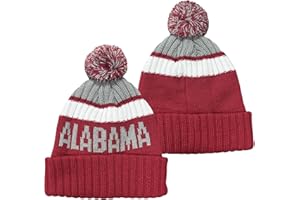 Ofxxu College Team Color Beanie - Fashion Knit Pom-Pom Hat Soft Headwear Cuffed Winter Hat Sport Fans Gift for Men Women Kids