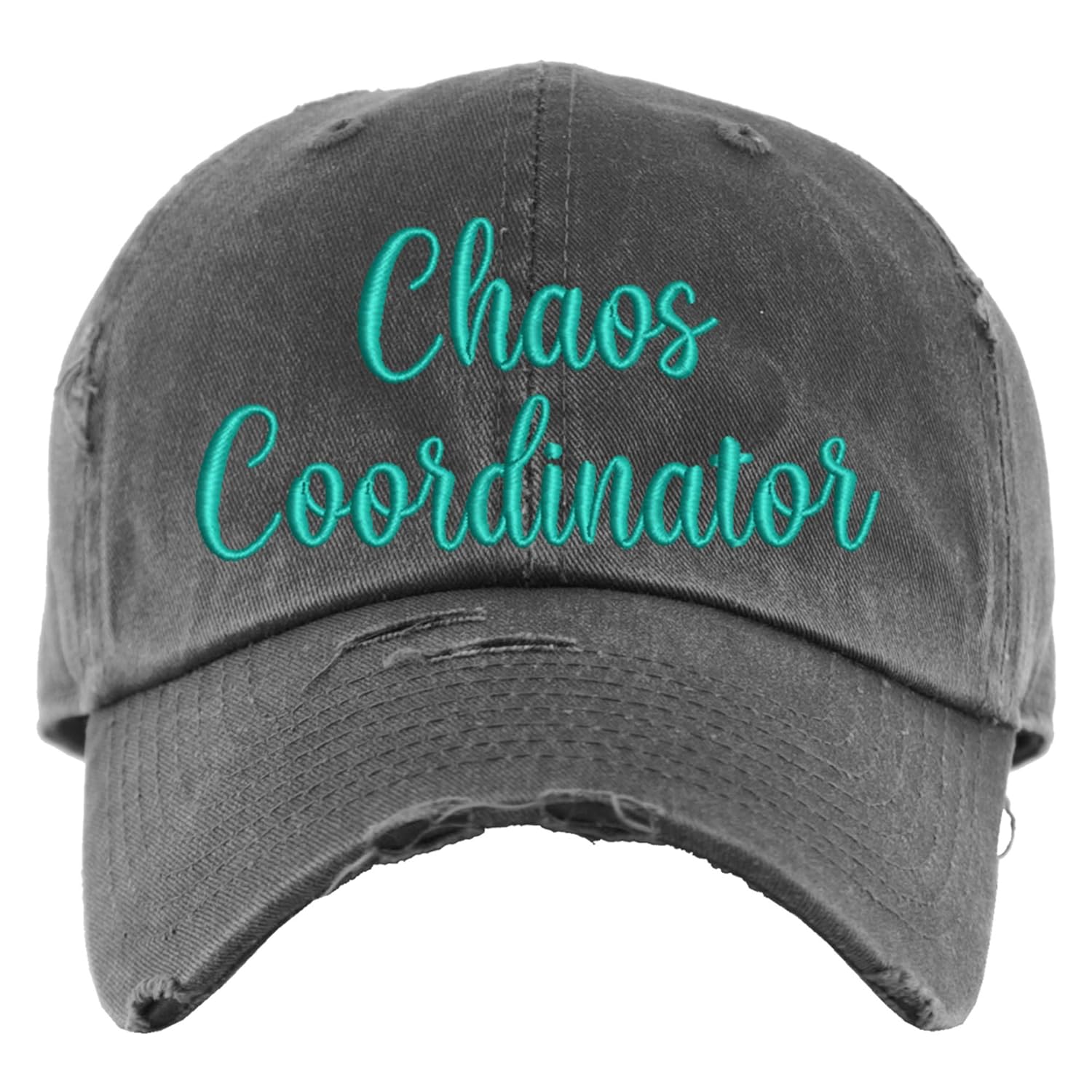 Chaos Coordinator Hat Distressed Baseball Cap OR Ponytail