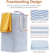Lifewit 80L Collapsible Laundry Basket Hamper with Extended Handles Blue view 2