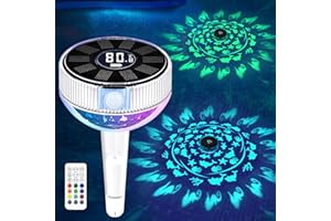 Likiyol 2025 Upgrated Solar Digital Pool Thermometer Floating Easy Read with Light Show & Remote, Sea Animal Pool Temperature Thermometer IP68 Waterproof for Pools Ponds Hot Tubs