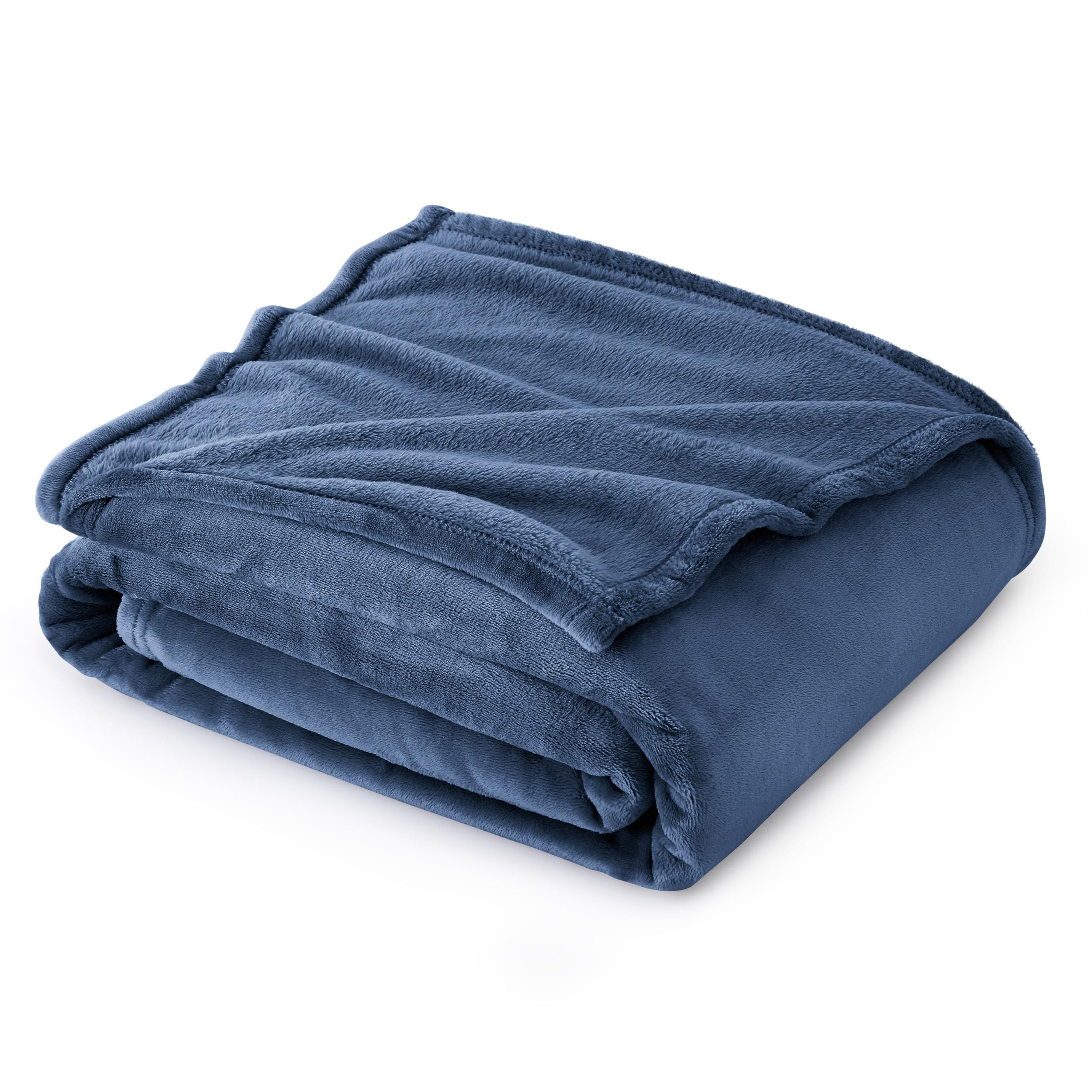 Bedsure Fleece Throw Blanket for Bed - Soft Cosy Fluffy Blankets for Sofa, Warm Double Throws for Audlts, Mineral Blue, 150x200 cm