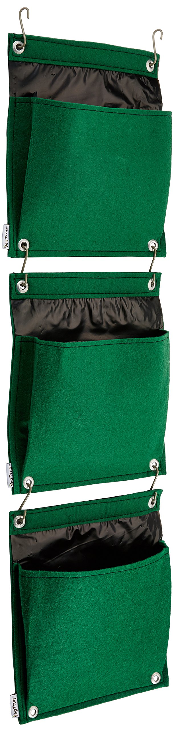 Vegtrug FHP07RG Felt Herb Pot Set - Racing Green (3-Piece)