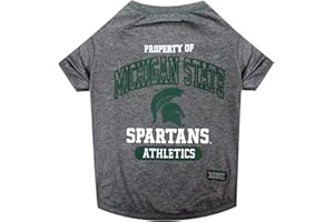 Pets First Collegiate MICHIGAN STATE SPARTANS Dog T-Shirt, Small. - Licensed Shirt for Pets Team Colored with Team Logos.- Premium Stretchable Materials for the Comfrot of your Dog & Cat.
