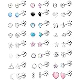 Jstyle Hypoallergenic Earrings for Girls Women Surgical Stainless Steel Earrings for Sensitive Ears Screw Back Earrings Set Cute Girls Todder Earrings Kids Earrings Jewelry for Teen Girls