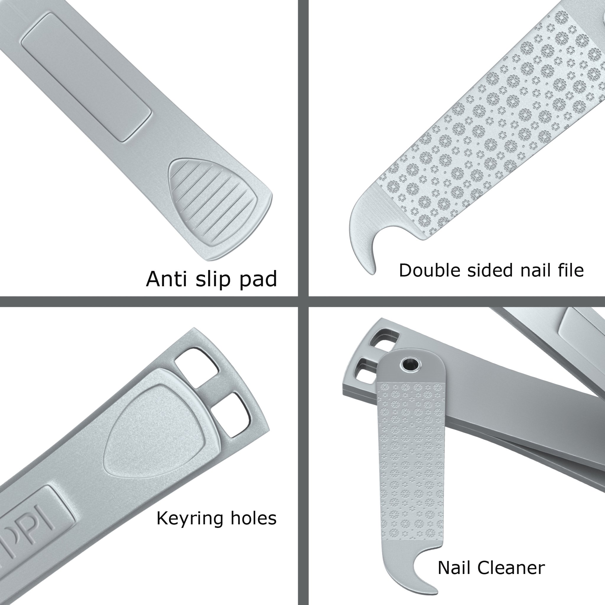 Clyppi Best Nail Clipper Set Popular Gifts Sharpest Stainless Steel Fingernail & Toenail