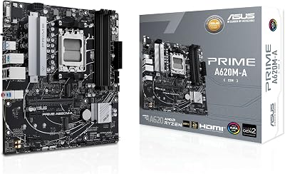 ASUS PRIME A620M-A-CSM Motherboard AMD A620 AM5 Micro ATX 4 DDR5 PCIe 4.0 M.2