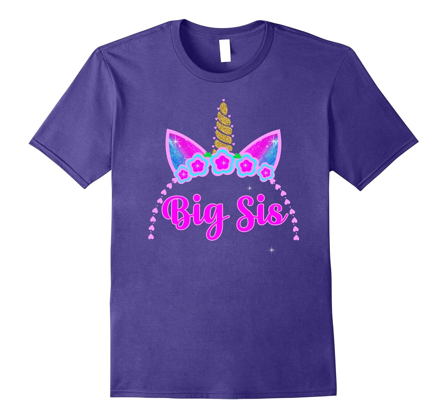 Unicorn Big Sis Headband Hair Graphic T-Shirt Kids-ANZ