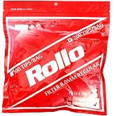 Rollo Regular Filters 8mm x 20mm &ndash; 200 Count Long Filter Tips for Clean Draw &ndash; Natural Accessory for Hand Rolling