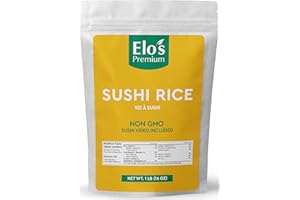 Tasjin Sushi Rice (1lb) | Premium Medium Short Grain| Vegan and Non-GMO, Packaged In Canada| White Sticky Rice Best for Sushi