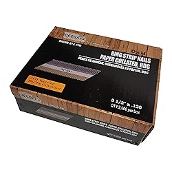 3 1/2" x .120 Ring Shank Framing Nails, Paper Strip