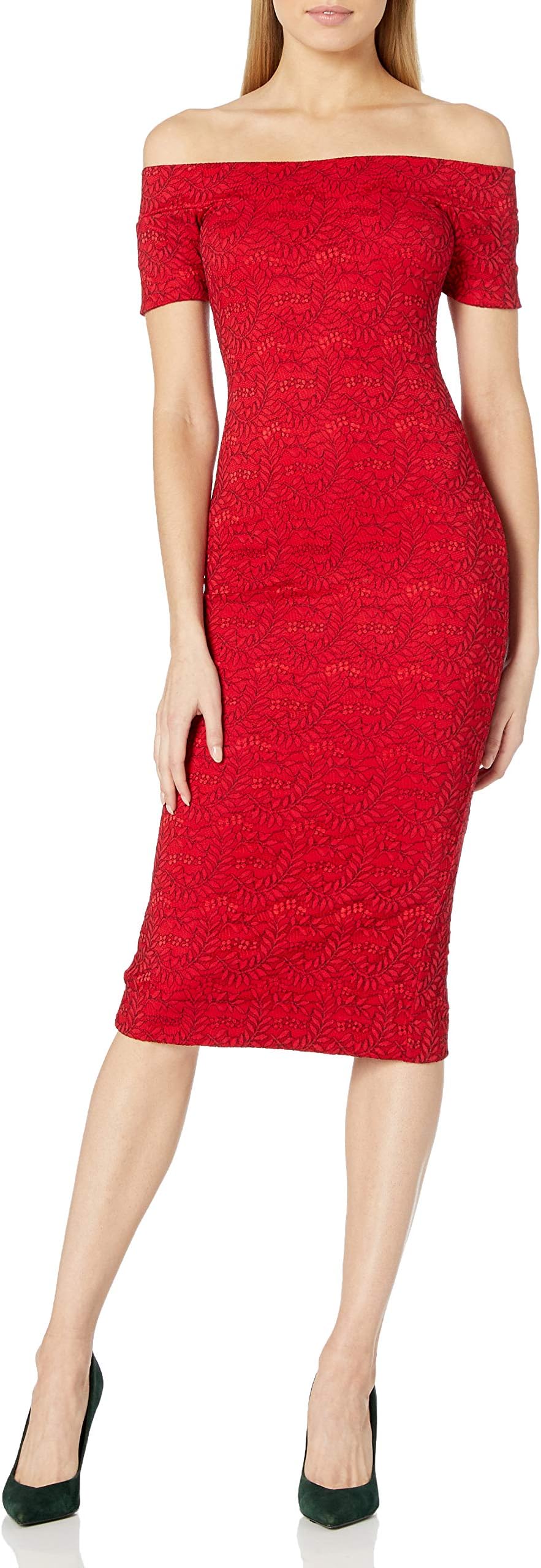 Dress the PopulationWomen's Jemma Lace Off The Shoulder Dress