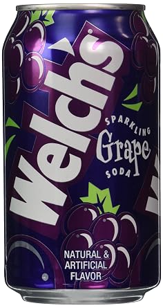 Welch's sparkling grape soda metal 12floz (041800704392)