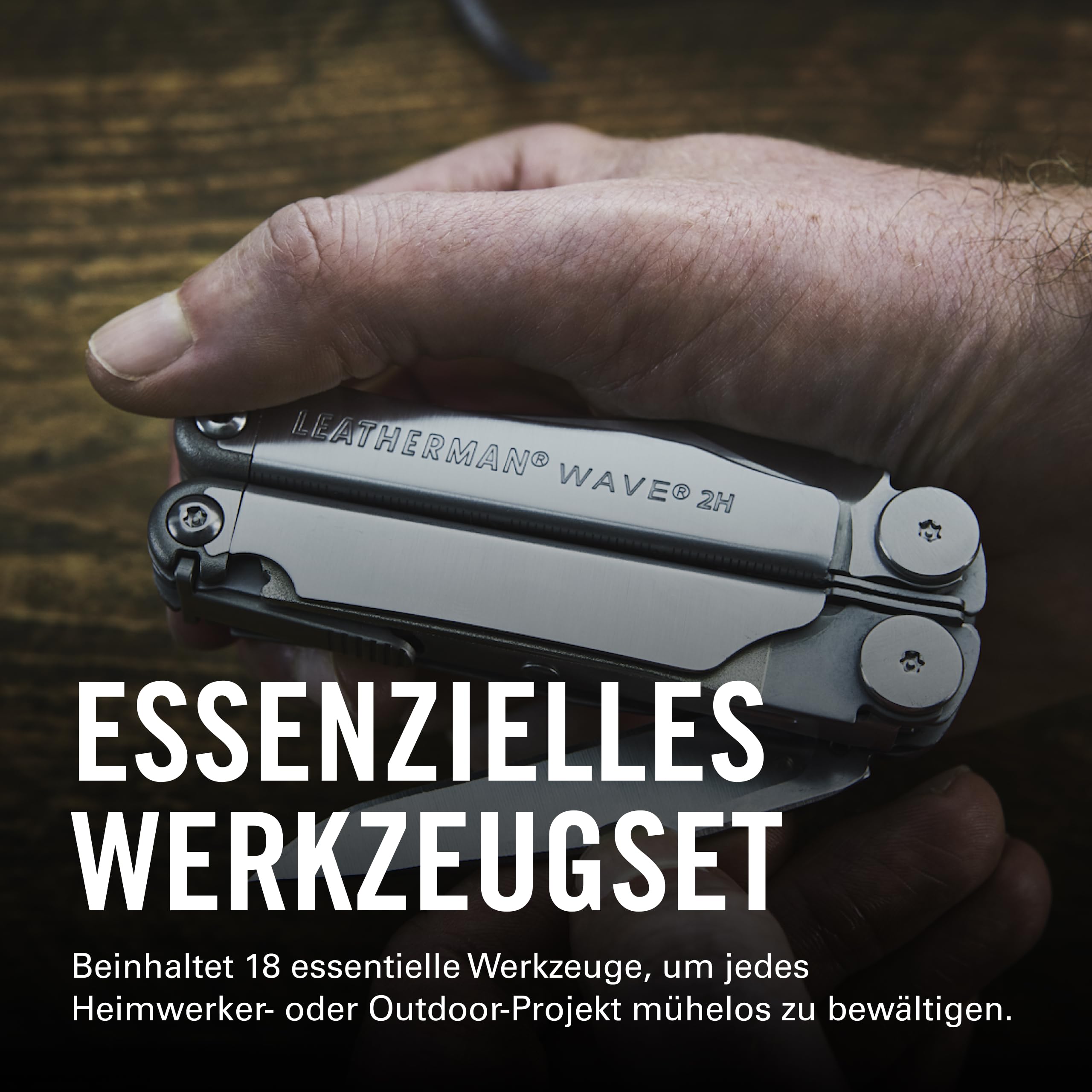 Leatherman 2H Wave+ Multi-Tool - 18-in-1 Hochleistungs-Edelstahlwerkzeug mit Klingen, Zangen und Drahtschneidern - Camping Zubehör - Edelstahl 2