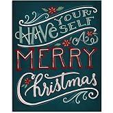 Merry Christmas Phrase Holiday, 16 x 20 Inch Canvas Wall Art | Stupell Industries · By Richelle Lynn Garn · Festive decor for holiday spaces · Ready to hang · Made in USA