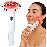 Vanity Planet Mila Contour & Define LED Facial Roller - 3-in-1 Skin Massager with Cooling, Sonic Vibration & Red Light - Ergonomic Anti-Aging Face Tool for Firming & Relaxation