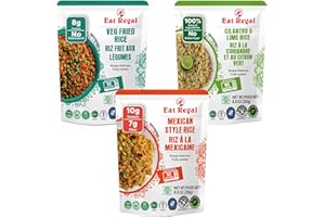 Eat Regal Heat & Eat Rice – 3 Flavor Variety Pack (6 Pack, 8.8 oz Each) – Mexican, Vegetable Fried, Cilantro & Lime – Microwave-Ready in 90 Seconds – Non-GMO, Gluten-Free