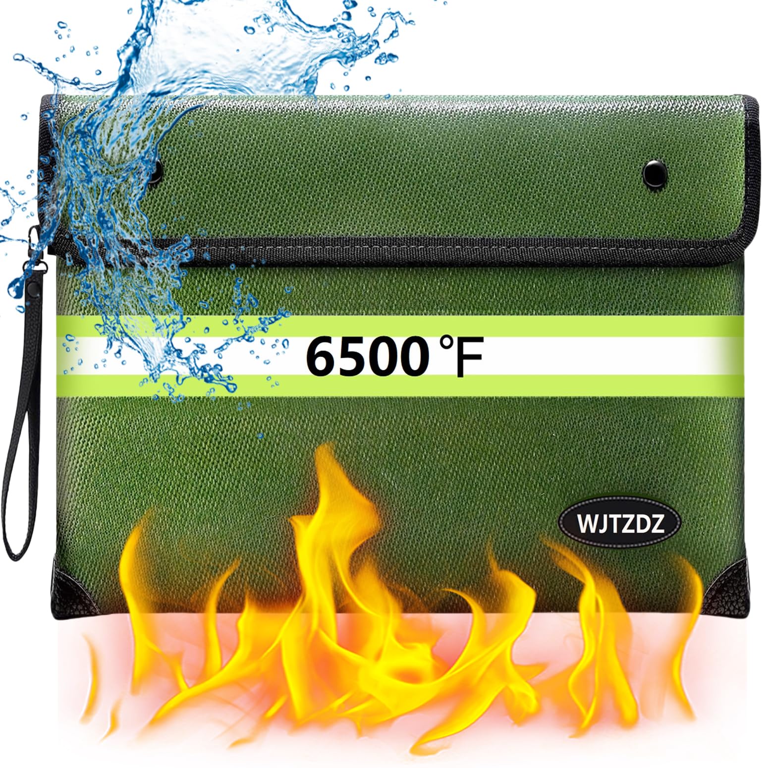 Photo 1 of WJTZDZ Upgraded Fireproof Money Bag, 10 Layers of Heat Insulated Materials, 6500F Fireproof, Waterproof Zipper, Reflective Strip, Document Bag with Handle for Cash, Important Documents