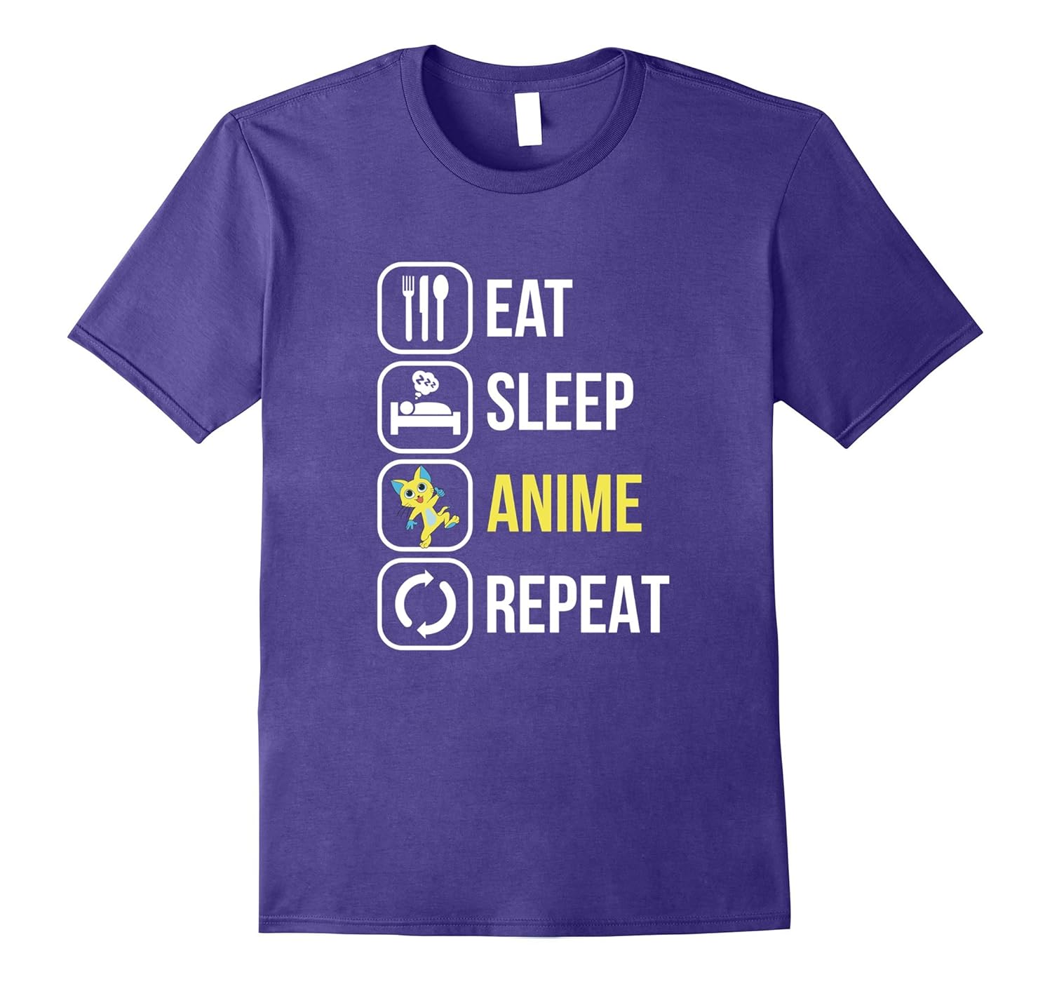 Funny Eat Sleep Anime Repeat TShirt for Girls Boys Teens-Rose