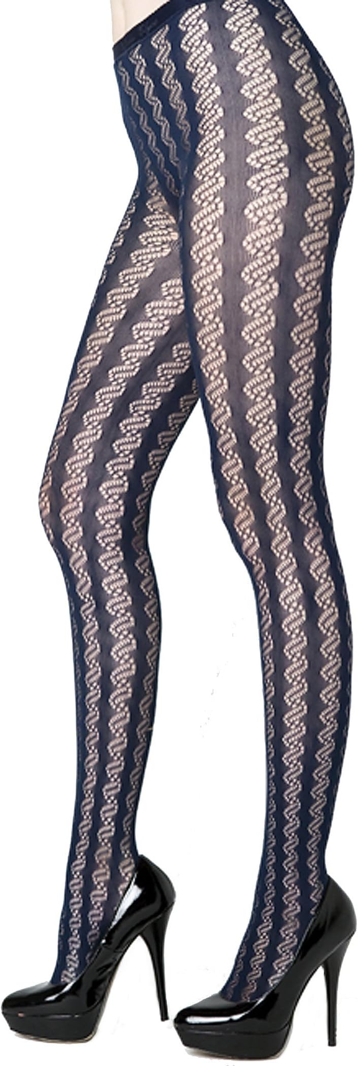Striped Coils Fishnet Pantyhose