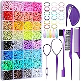 Auroray 32 Colors Small Hair Rubber Bands with 16 Styling Tools, 2000 Pcs Elastic Girl Baby Hair Ties, Mini Bands with Elastic Cutter, Hair Accessories Xmas Stuff for Girls Baby Toddlers Kids