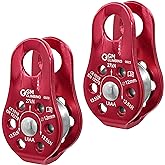 GM CLIMBING Fixed Micro Pulley 27kN CE UIAA Certified Slack Tender for Hitch Tending Pack of 2