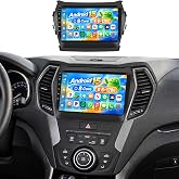 [6+128G] 8-Core Android 15 Car Stereo for Hyundai Santa Fe IX45 2013-2018 | Plug&amp;Play 9 Inch Car Radio with Wireless Carplay&amp;Android Auto Mirror Link Bluetooth FM/RDS WiFi GPS SWC +AHD Backup Camera