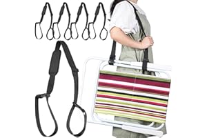 Sanwuta 5 Pcs Carry Strap for Beach Folding Chair Adjustable Shoulder Straps for Camping Scooter Bikes Picnics Beach Chairs(Black)