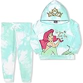 Disney Princess Rapunzel, Cinderella, Belle or Ariel Girls Hoodie and Pants Set for Toddler and Little Kids