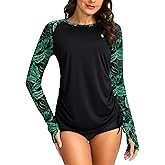SANTINY Women's UPF50+ Rash Guard SPF Long Sleeve Swimsuits Top UV Sun Protection Swim Shirts for Woman