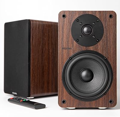 Roxel Onyx Active Bookshelf Speakers 100W RMS HDMI ARC Walnut