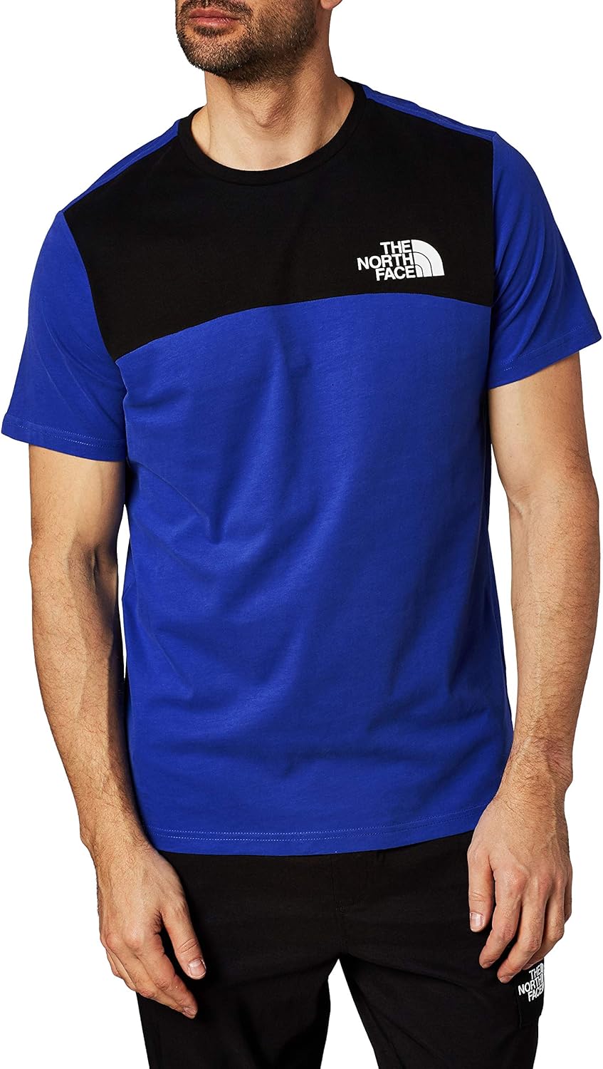 blue north face shirt