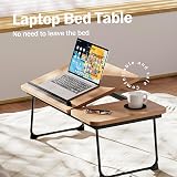 Vivo Technologies Laptop Bed Table Desk with Foldable Aluminum Legs Walnut view 3
