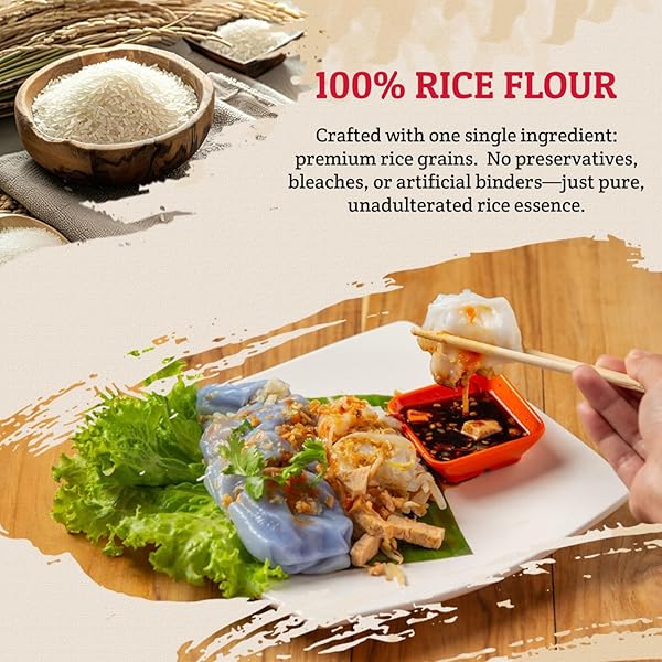 52USA THAI RICE FLOUR 16 OUNCE (BASIC), 1 POUND (PACK OF 1), RICE FLOUR FOR BAKING OR COOKING, PRODUCT OF THAILAND, ALL NATURAL WHITE RICE FLOUR, VEGAN